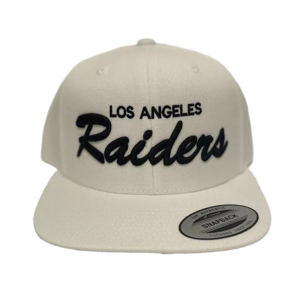 Gorra ajustable con visera ajustable clásica de Los Angeles LA Raiders con el logotipo de Los Angeles en color blanco
