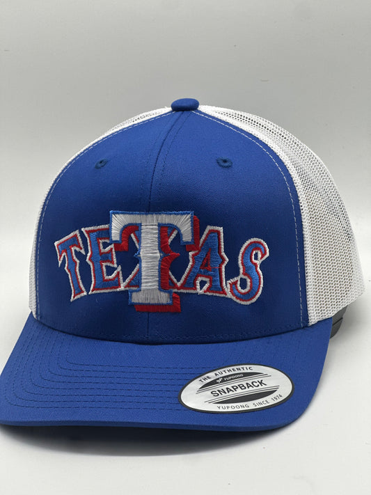 Texas Rangers Curved TETAS mlb custom snapback hat