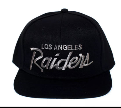 Gorra negra con visera ajustable de Los Angeles Raiders LA Hat Script 90s Rap NWA ICE CUBE EAZY E