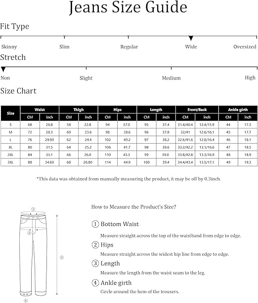 Hippie Pants Men's Baggy Wide Leg Skater Denim Pants BLNK BRAND