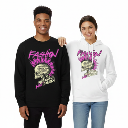 Punk's Not Dead Mohawk Skull Unisex Graphic Print T-Shirt/Sweatshirt/Hoodie