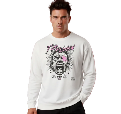 Top Fashion Screaming Face Unisex Graphic Print T-Shirt/Sweatshirt/Hoodie