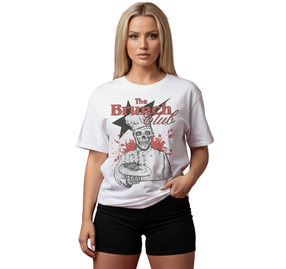The Brunch Club Skull Chef Unisex Graphic Print T-Shirt/Sweatshirt/Hoodie